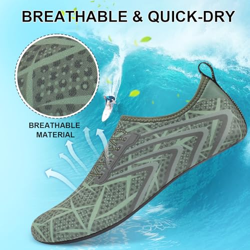 Mens Womens Water Shoes Quick Dry Barefoot Shoes Non-Slip Aqua Socks for Beach Swim Camouflage Green3
