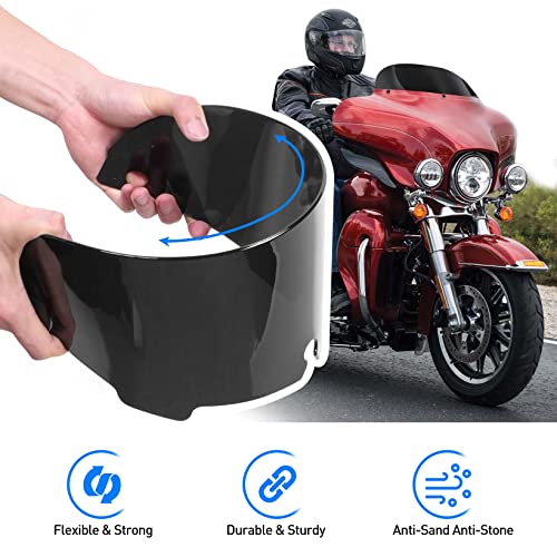 ANONEMOTO Black 5\" Round Windshield Windscreen Compatible for Harley Davidson Touring 1996-2013 Street Glide Electra Glide Ultra Classic FLHTK FLHTI FLHT FLHTCU Tri Glide FLHTCUTG - Thumbnail 3