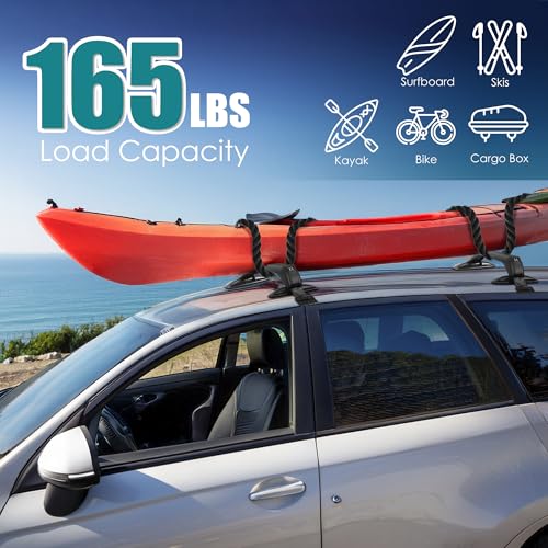 43" Universal Roof Rack Cross Bars, Upgraded Aluminum Lockable Crossbars with Extendable Window Frame & Dual Security Keys. 165lbs Max Load for Bare Roof Cars/Trucks/SUVs by TeqHome - Used condition - Image 4