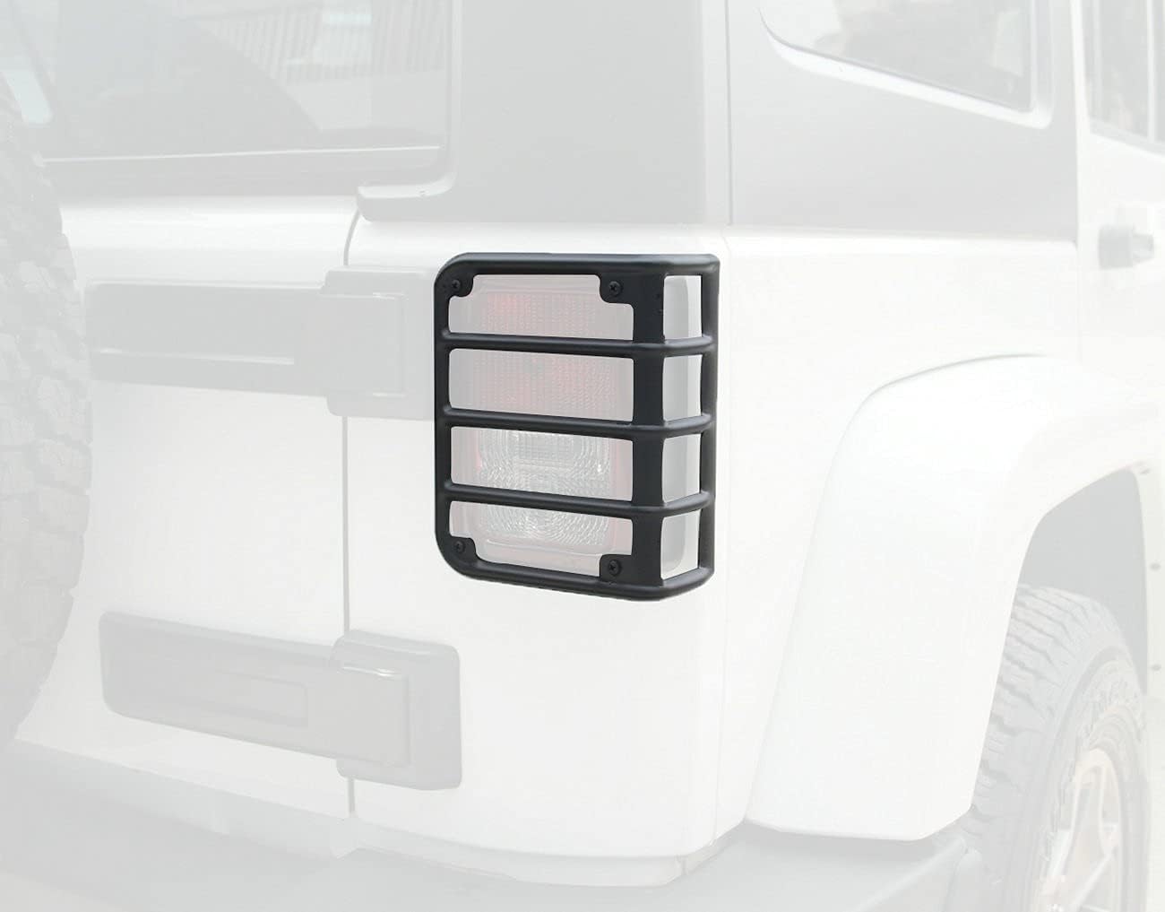 Bentolin Matte Black Rear Tail Light Guard Cover Protector Compatible with 2007-2018 Jeep Wrangler JK 2018 Sahara JKU New - Pair