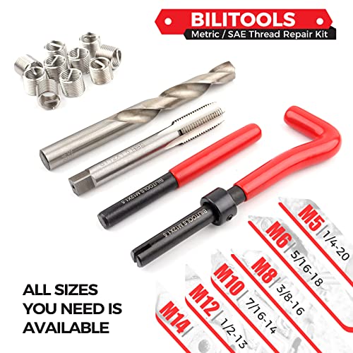 Bilitools M6X1.0 Thread Repair Kit, Hss Drill Helicoil Repair Kit Metric #TOP4