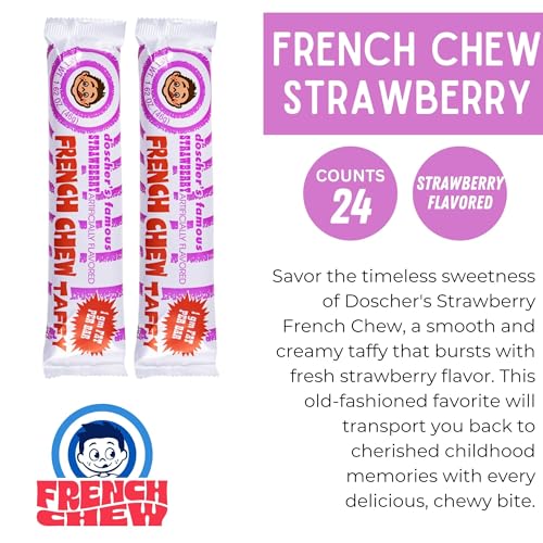 French Chew Taffy clásico fresa pack 24 miniatura 3