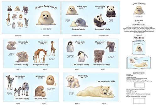 Nursery Animals Baby Soft Book Panel - Whose Baby Am I by Elizabeth's Studio - 100% Cotton