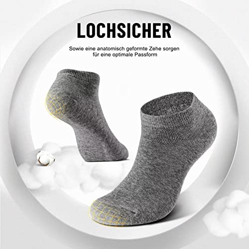 YouShow Sneaker Socken Herren Damen 10 Paar Kurze Halbsocken Quarter Baumwolle Unisex(Dunkelgrau 43-46 3