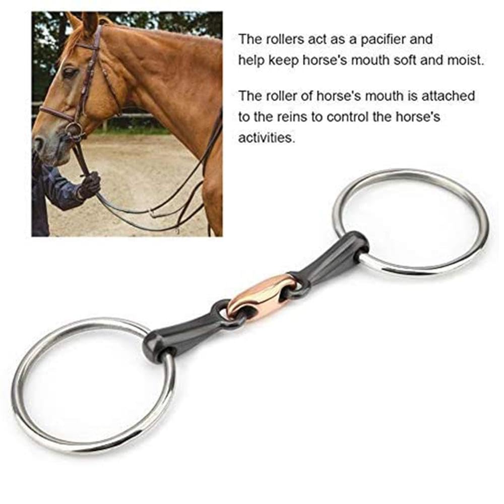 TopHomer Pferd Trensengebiss, 125mm Edelstahl Pferd Mund Gebiss Kupfer Mund Tack Trensengebiss für Stunden Training Rennen