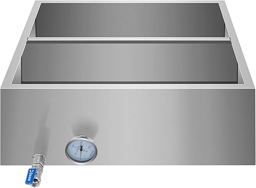 Miniatura 9 de VBENLEM Sartén evaporadora de jarabe de arce de 24 x 24 x 9.4 pulgadas, acero inoxidable, sartén para hervir jarabe de arce con válvula, termómetro