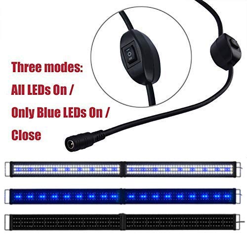 Kzkr Led Aquarium Hood Lighting 72-78 Inch Fish Tank Light Lamp For Freshwater Marine Saltwater Blue And White Decorations Light 6-7Ft (34W) 180Cm - 200Cm #TOP2