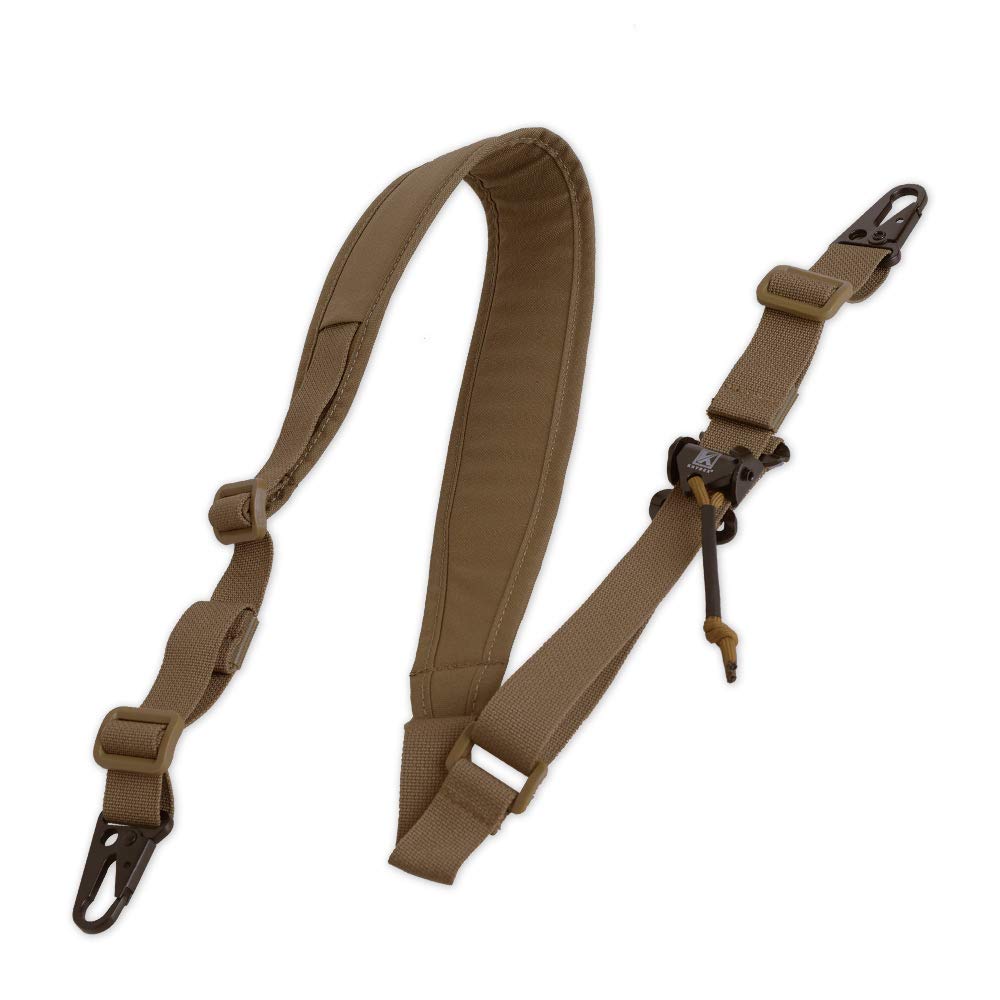 KRYDEX 1 Point / 2 Point Tactical Gun Sling Padded Combat Shooting Sling with Metal Hooks for Rifle, Airsoft, Shotgun