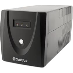 Estabilizador De Corriente Ups CoolBox Guardian 3 1000VA SAI Sistema de Alimentación Ininterrumpida UPS Potencia 1000VA/600W con Cuatro Tomas Schuko, Indicadores LED y Sonoros, Software de Control. Negro