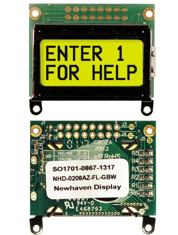 NHD-0208AZ-FL-GBW, LCD Character Display Modules & Accessories STN- Gray Transfl 40.0 x 35.4