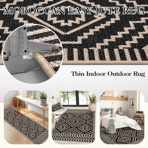 Tapete decorativo Lahome Easy Jute 3x5 Negro miniatura 5