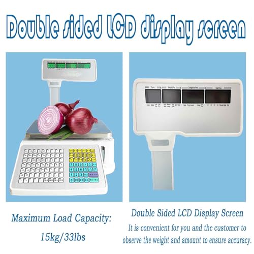 Báscula digital con impresora térmica 15kg 110V miniatura 3