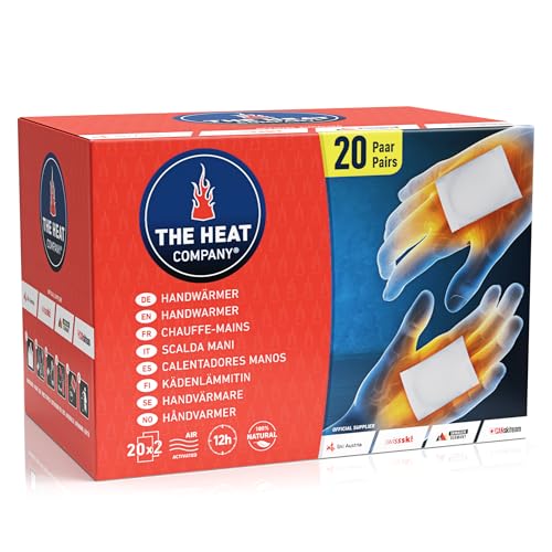 THE HEAT COMPANY Scaldamani - 20 paia - EXTRA CALDO - scaldamani tascabili, cuscinetti termici - scaldadita: 12 ore di mani calde - attivati ad aria