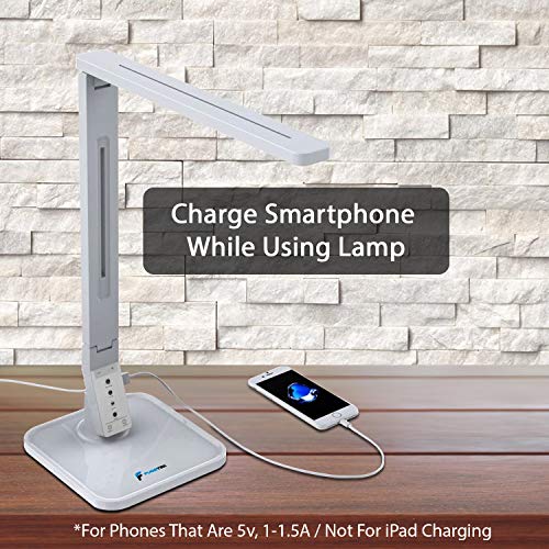 LED-Schreibtischlampe Fugetek FT-L798-W, 14W Exklusives Modell mit LED-Einbau, 5-stufiger Dimmer, Touch-Bedienfeld, 1… – Bild 3