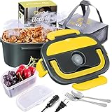 UpChef Electric Lunch Box Food Heater Portable Food Warmer 60W Heated Lunch Box 2 In 1 for Car Truck