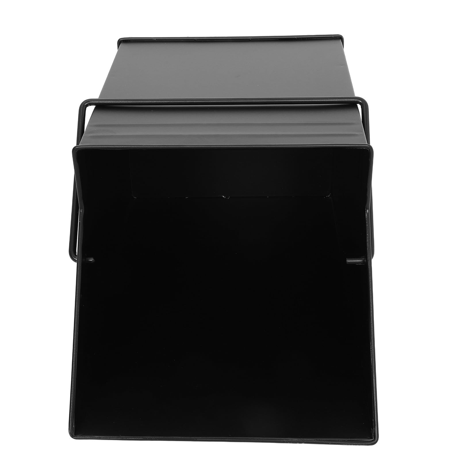 Negro Cubo de Chimenea con Asa Resistente de Hierro