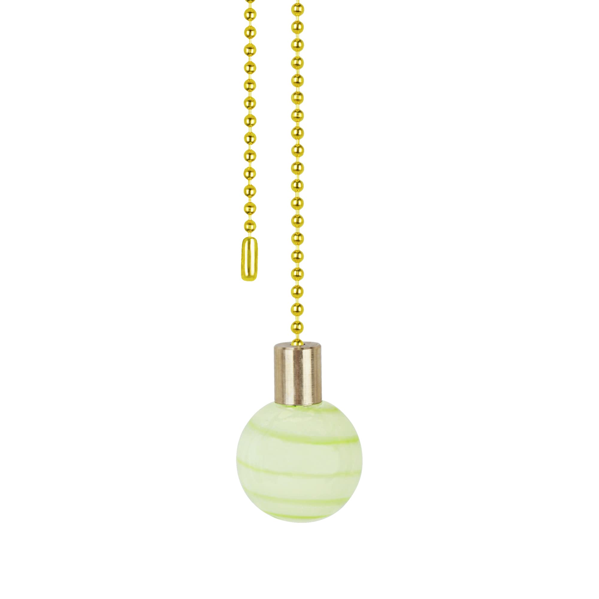 Aspen Creative Corporation20510-21, 12" Light Green Grain Glass Knob Copper Pull Chain, 1 Pack