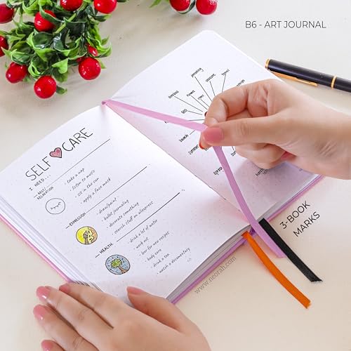 Image of NEORAH - B6 - ART JOURNAL | 200Gsm Dotgrid Notebook |144 Pages(17.5 x 12.5 cm) | Lay Flat |HardCover Bullet - Journal |3 Bookmarks |Elastic Closure| Inner BackPocket | Ideal-Bujo,Drawing (LAVENDER)