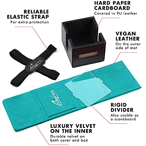 Teal Citadel Deck Block - Premium 100+ Commander Mtg Deck Box For Cards - Card Box Holder For Cards, Dice And Tokens, Custom Deckbox Divider - Compatible With Quiver Card Cases | Tcg Card Deck Box #TOP2