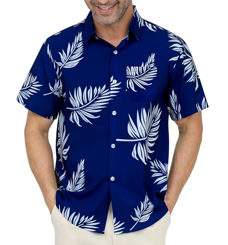 Hawaiian Shirt for Men - Men's Hawaiian Button Down Shirts Floral Shirts Printed Casual Short Sleeves