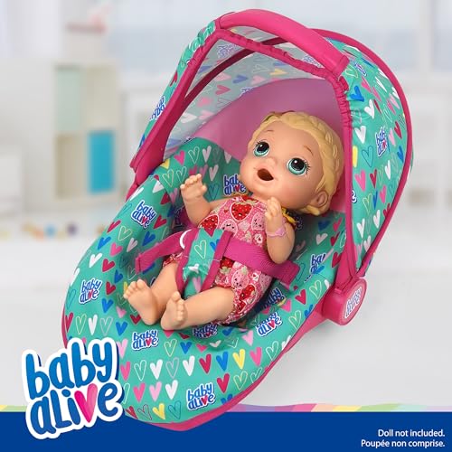 image for Baby Alive: Deluxe Doll Car Seat - Green, Pink, Hearts - Accessory for