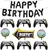 PIXHOTUL Video Game Party Balloons, 1 Juego de Globos Happy Birthday, 6 Globos Controladores, 2 Globos Temáticos para Juegos, 1 Globos de Flecha para Niños, Decoración de Fiesta de Cumpleaños