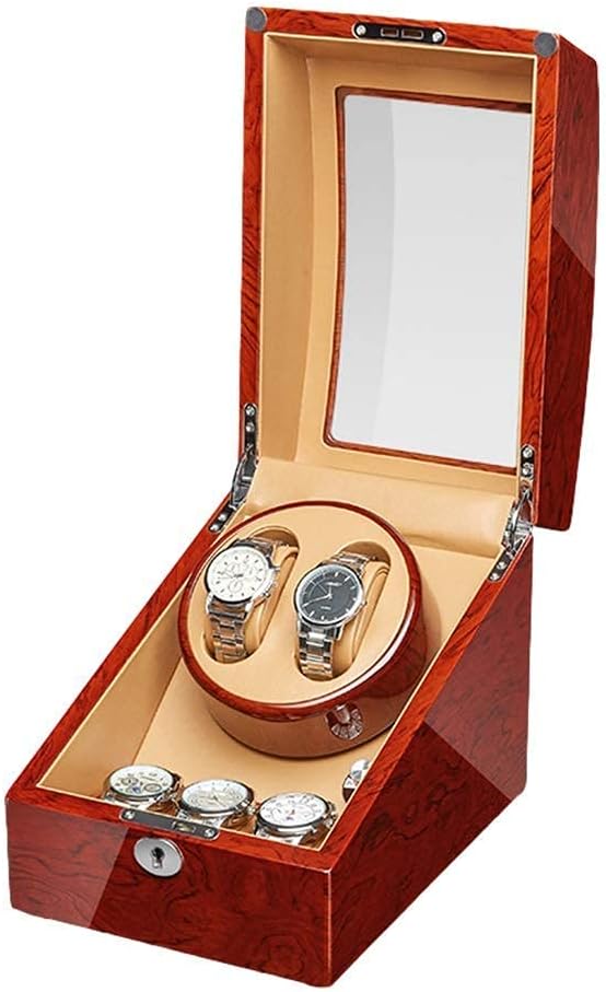 Watch Winder Box for Automatic Watches Walnut Solid Wood Piano(4+6)