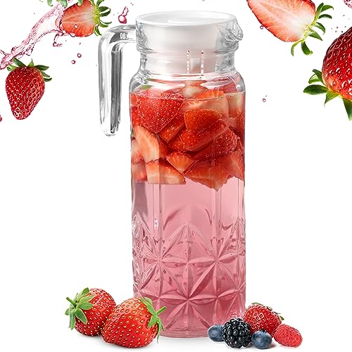 Caraffa In Vetro Borosilicato Buwico - 1 Litro, Coperchio Acciaio | Per Acqua, Tè, Bevande Fredde O Calde - Foto 10