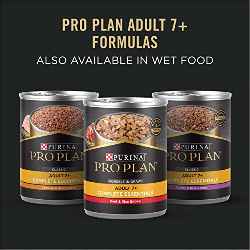 Image of Purina Pro Plan Adult 7 Plus Complete Essentials Senior Dry Dog Food, 18 lb | Shredded Blend Beef & Rice, 29% protein, supports muscle and joint health in senior dogs