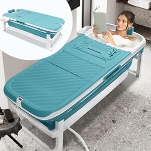 Aufun Opvouwbare badkuip XL met badplank, thermometer, massagerollen, badkuip vrijstaand, verbindbare stoomsauna beschikbaar, draagbare opvouwbare badtub voor douche en outdoor