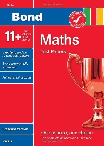 Bond 11+ Test Papers Maths Standard Pack 2 by Lindsay, Sarah (2009 ...