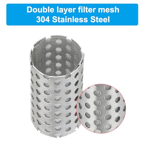 Image of PATIKIL 2 Pcs 18mm OD Strainer Mesh, 32mm H 80 Mesh Screen Y Shaped Strainer Filter Valve Mesh Screen 304 Stainless Steel Double Layer Strainer Mesh for Debris Pump Water Oil Separation