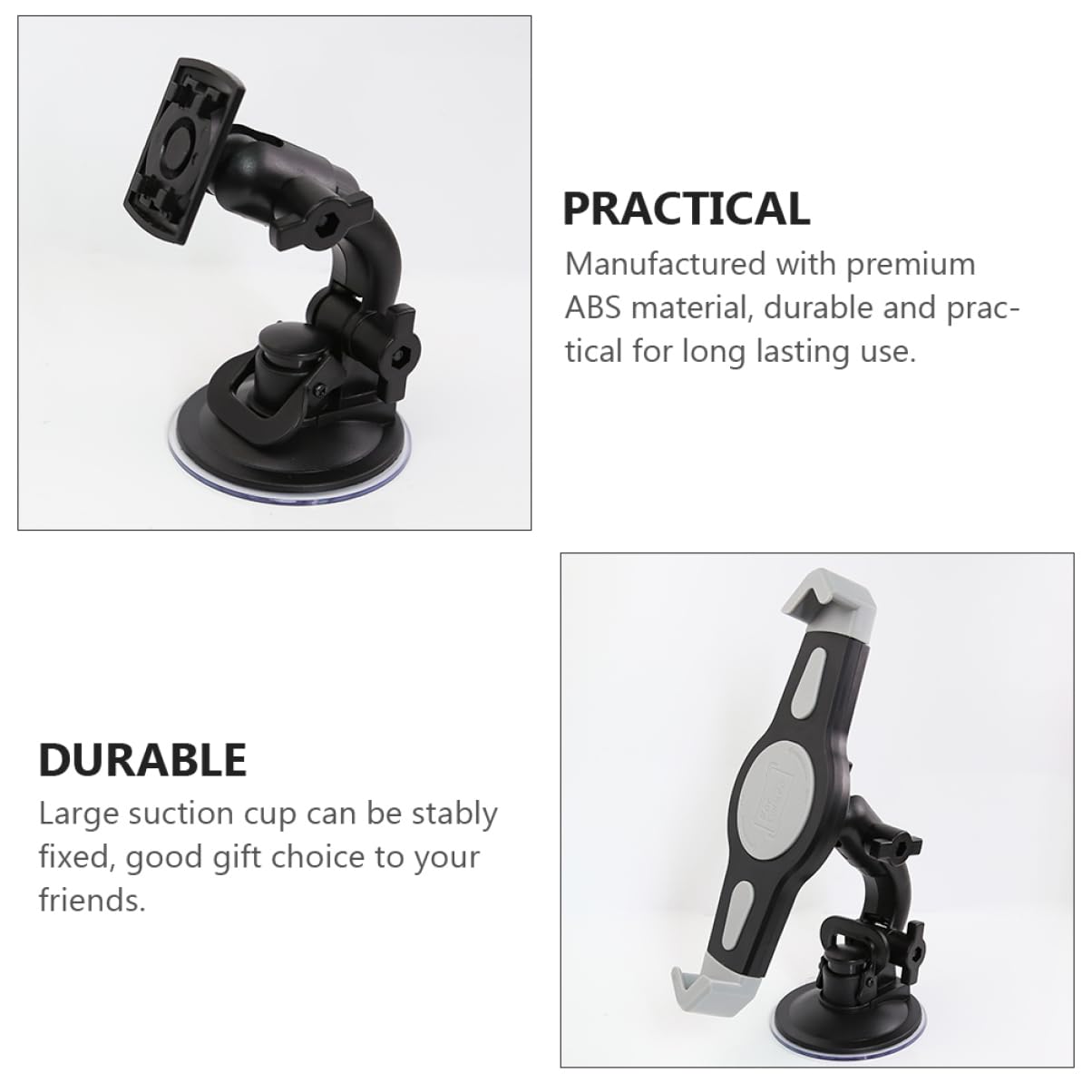 1Pezzi Tablet Holder With Suction Cup For Car Mounting Compatible With Tablets Durable Material Easy Installation For Navigation Use
