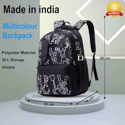 Image of Tinytot 30 Litre, Stylish & Trendy Water Resistant Hi Storage School Collage Travel Laptop Backpack Bag for Boys, Girls, Mens & Womens, 20 Inches (Black)