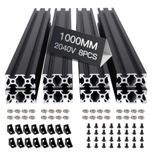 CtopoGo 8pcs 1000mm 2040 V-Slot Extrusion Aluminum Profile Black
