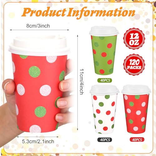 Tasses de Noël jetables 355ml avec couvercles évitant les brûlures et fuites - 5