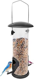 SAMTITY Hanging Wild Bird Seed Feeder for Mix Seed Blends, Mini Feeder with Hanger, Niger Seed Feeder, Sunflower Heart, Birdbath, Anti-UV Paint-Finishing