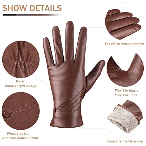 ISHISBEB PU Leather Touchscreen Gloves