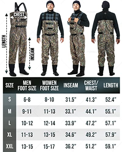 Foxelli Breathable Waders – Fly Fishing Waders for Men and Women, Stockingfoot Breathable Camo Waders for Fishing & Hunting