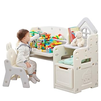 Amazon.co.jp: Kayapy 4IN1キッズデスク キッズチェア ブロック