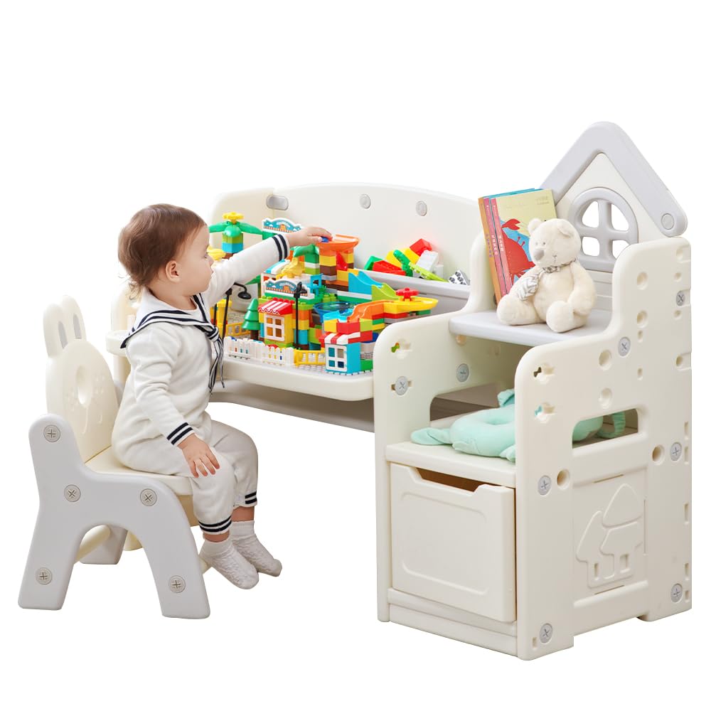 Amazon.co.jp: Kayapy 4IN1キッズデスク キッズチェア ブロック