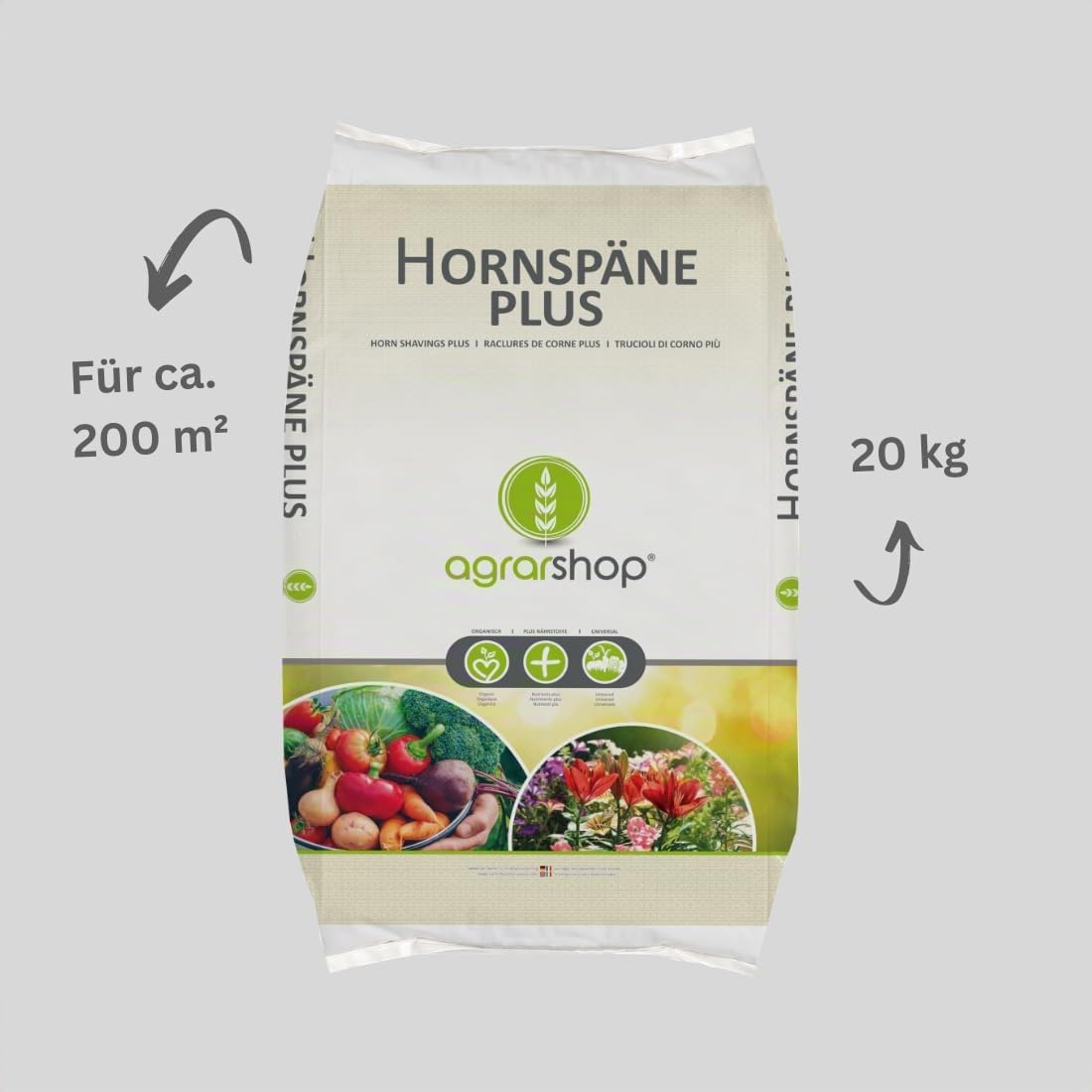 Agrarshop Hornspäne Plus 20 kg Universaldünger Gemüsedünger Blumendünger