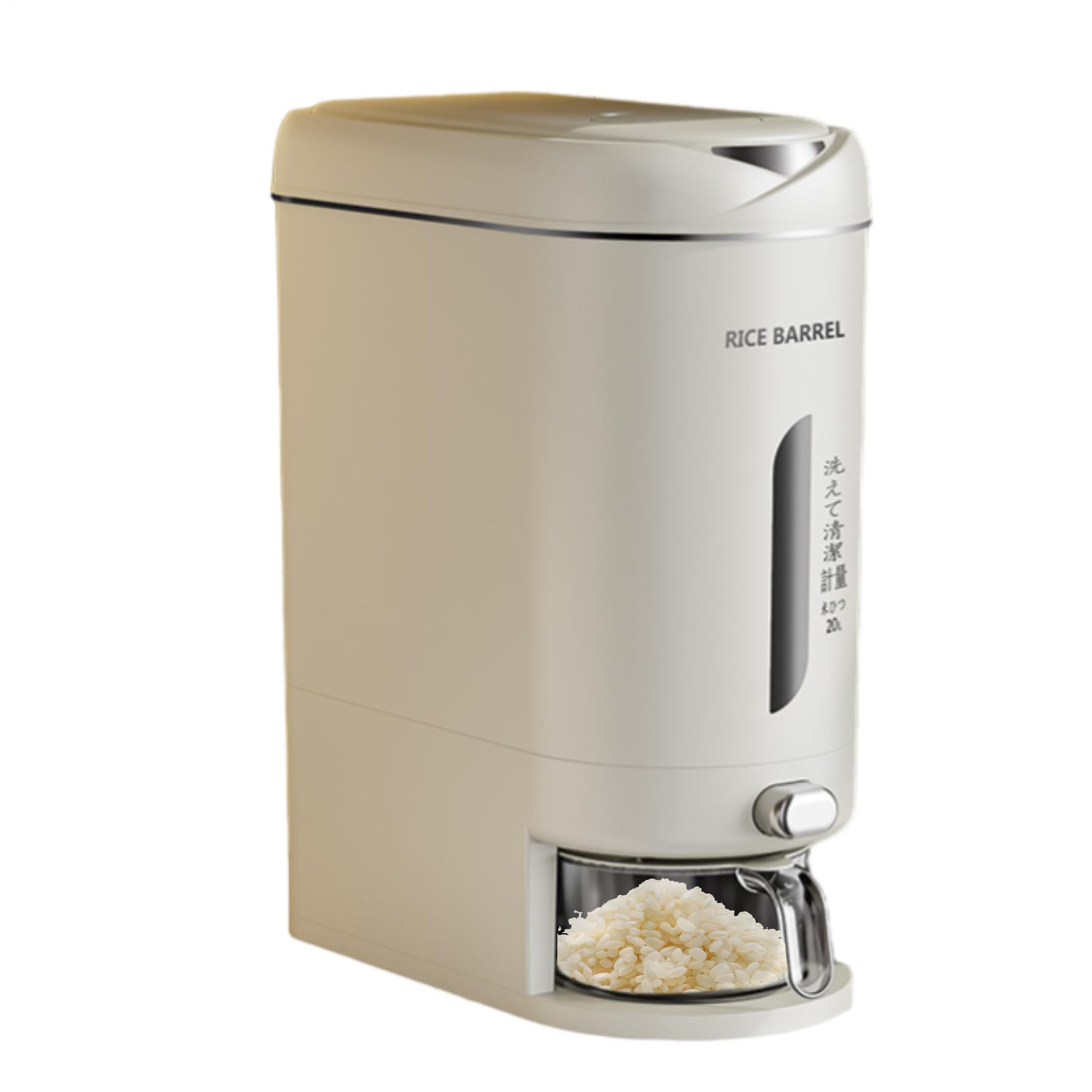 Distributore di riso – PP per alimenti 10 l 20 l | secchio di stoccaggio per cereali domestici, contenitore per cereali ermetico | Dispenser a prova di umidità di grande capacità per