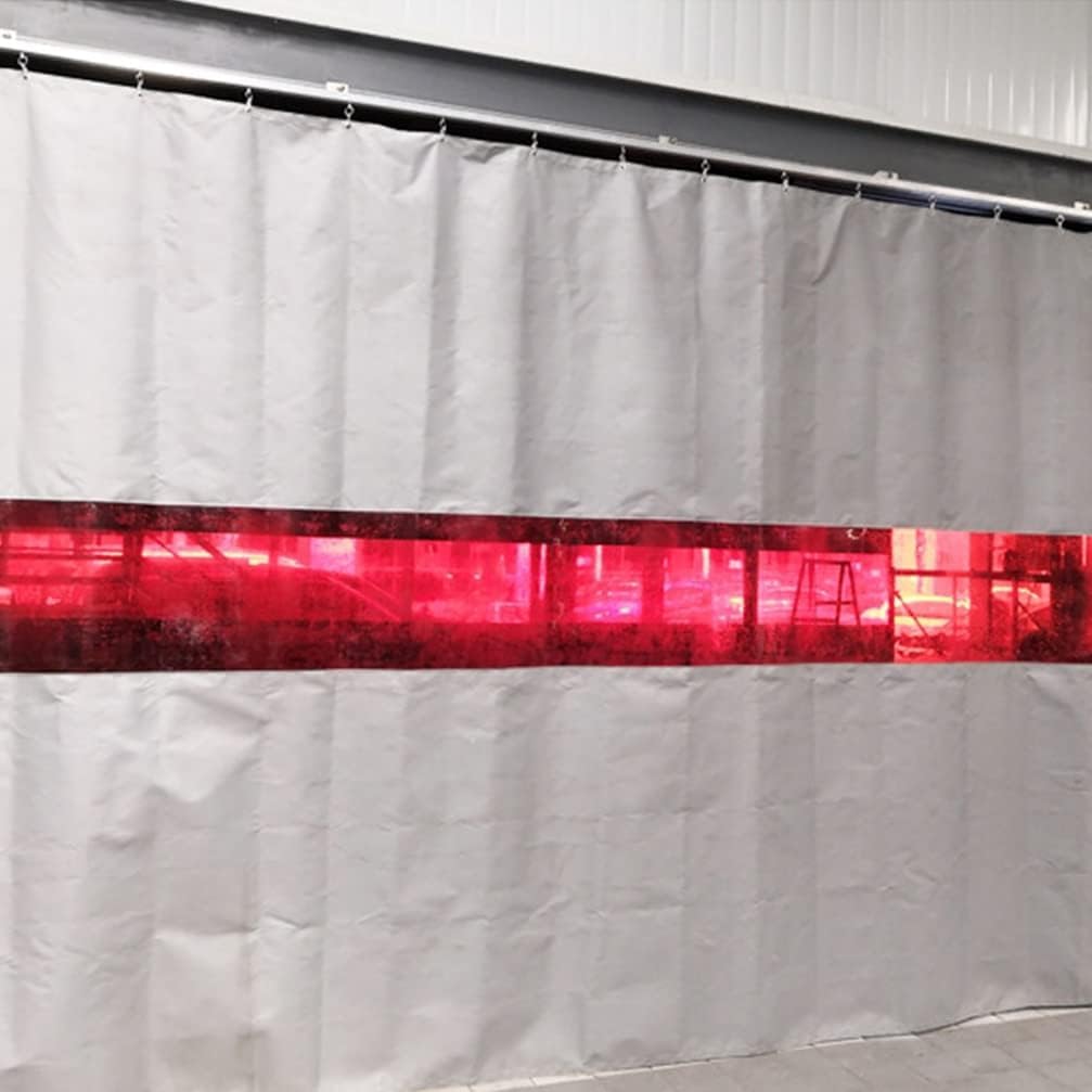 Welding Curtain Glass Fiber Welding Blanket with Transparent Window Welding Protection Welding Blanket Welding Blanket Insulation Fireproof Cover(Size:W4xH2.5m,Color:Gray)