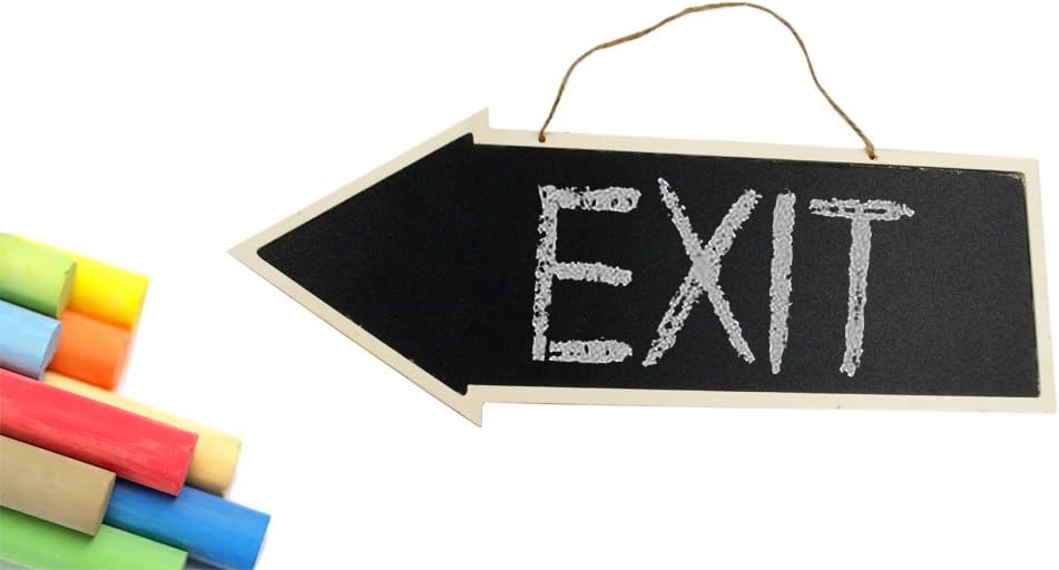 Chalkboard Arrow Direction Left Wooden Wall Hanging with Border 40 x 15 x 0.6 cm Information and Notice Board Memo E3