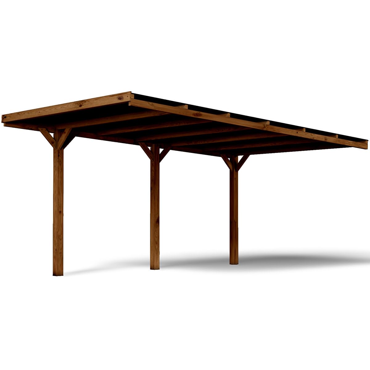 Carport adossé en Bois Victor 15,6m²