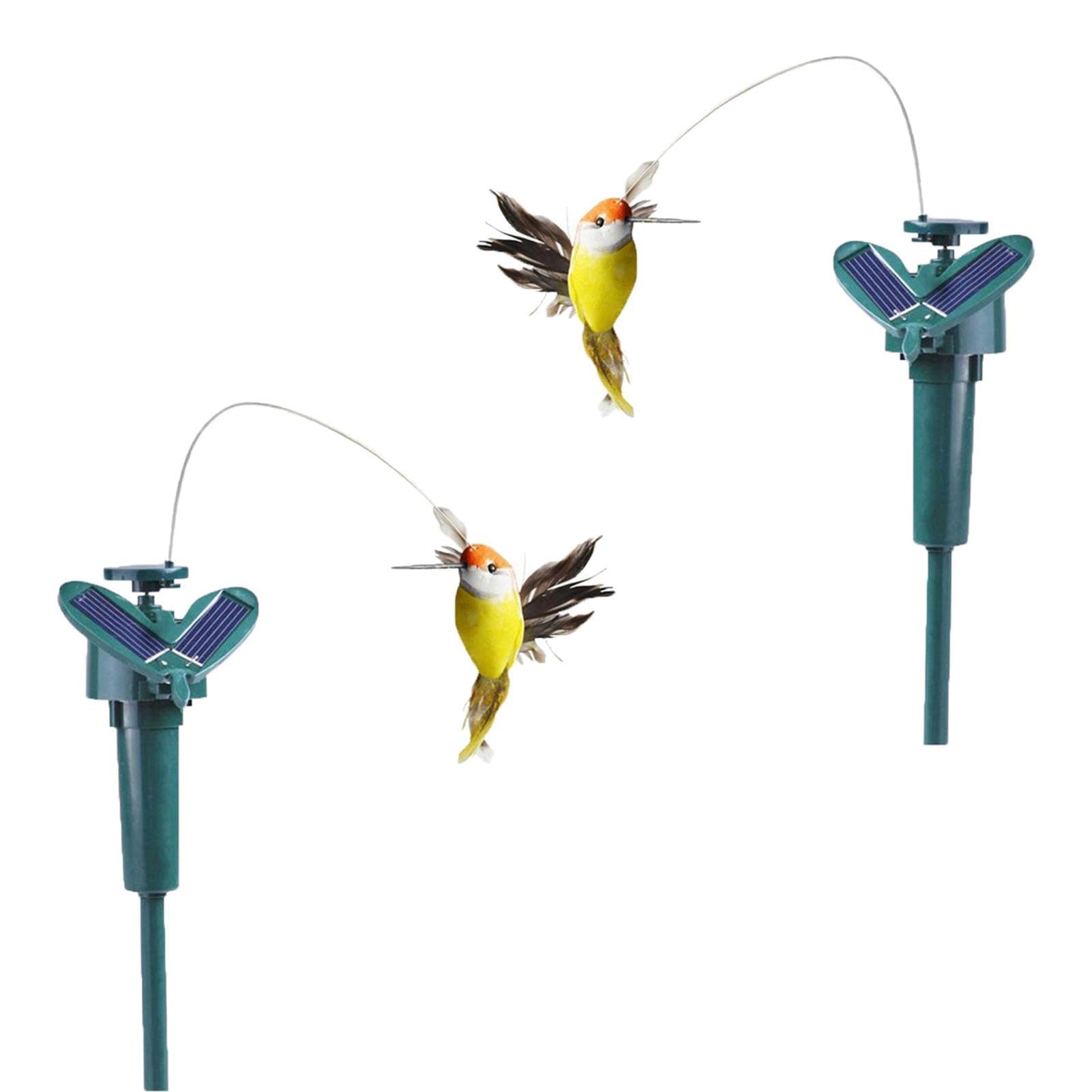 2 Pieces Colibri Solaire - 13 * 8 * 8 Cm Solaration Colibri Flottant En ABS,Réaliste Colibri Solaire Exterieur Jardin,Colibri Solaire Anti Insectes,pour Jardin Et Patio,couleur expédition aléatoire