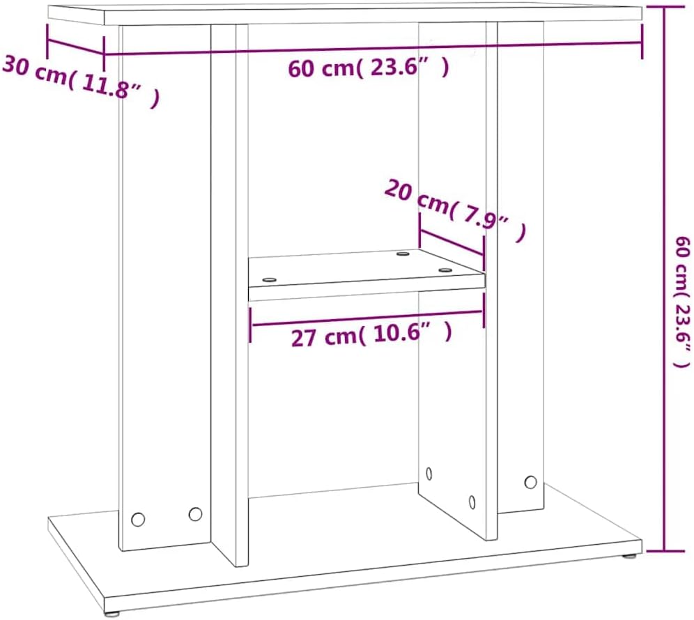 vidaXL Aquarium Stand Aquarium Stand Rectangular Modern Sleek