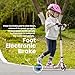 Aero iSporter Kids Electric Scooter | Hand Accelerator & LED Lights | Electric Scooters for Boys Girls Ages 6-10 | Rubber Deck Mat, Battery Indicator & Adjustable Heights