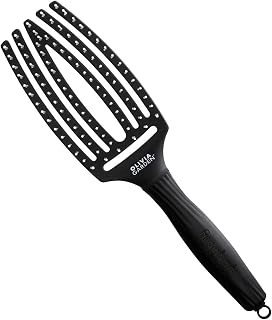 Olivia Garden Fingerbrush - Ionised Nylon Bristles - Medium Size - Purpl...